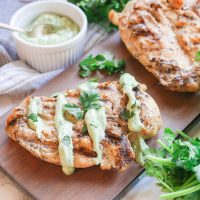 Healthy Cilantro Avocado Cream Sauce Chicken