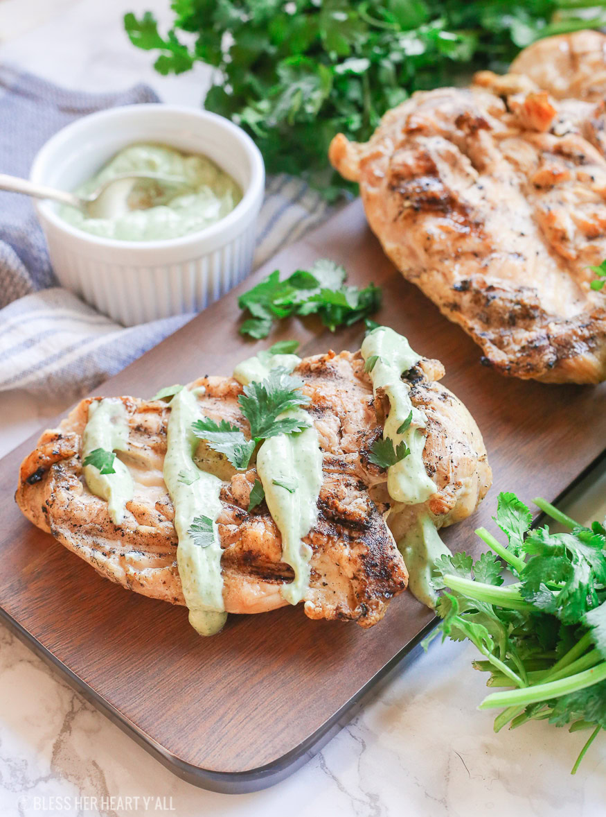 Healthy Cilantro Avocado Cream Sauce Chicken