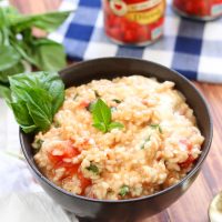 simple caprese risotto (gluten free, vegetarian, and heart healthy!)