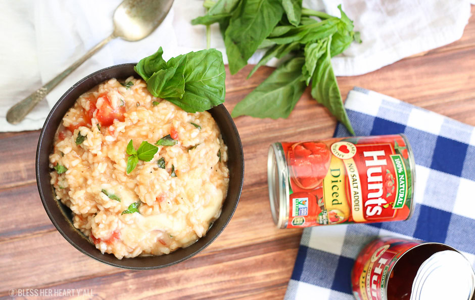 simple caprese risotto (gluten free, vegetarian, and heart healthy!)