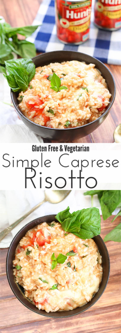 simple caprese risotto (gluten free, vegetarian, and heart healthy!)