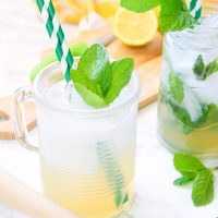 This lemonade mint julep recipe blends summer's most refreshing fresh squeezed lemonade and stirs it up into spring's hottest mint julep cocktail! Lemon, bourbon, mint, and sweet that's perfect for an outdoor party, watching the Kentucky Derby, or just a relaxing time outside on your back porch!