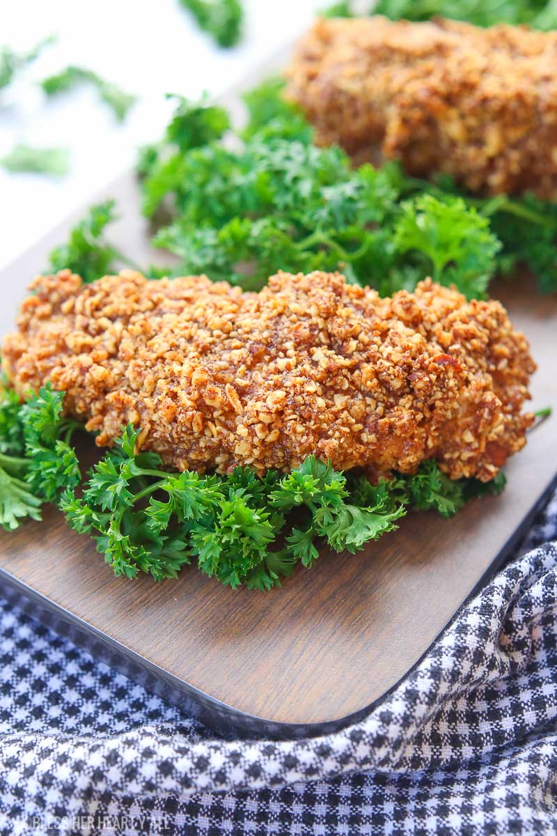 Almond crusted chicken tenders: gluten free, protein packed, and low carb! 3