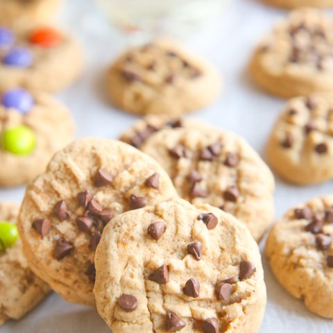 Chewy gluten free pumpkin cookies with candy sprinkles