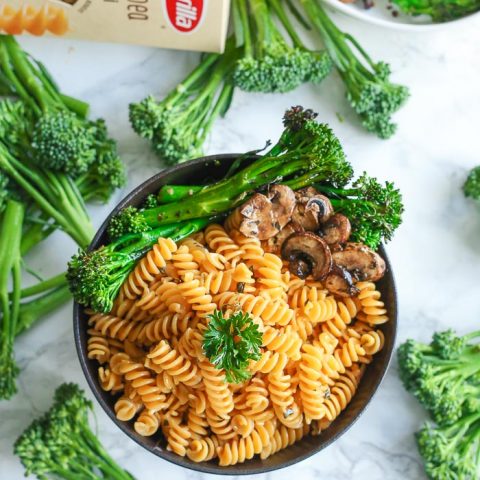 Noodle Bowl Gluten-Free with parmesan and broccolini