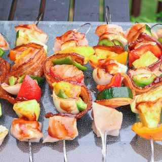 Spicy BBQ Bacon Chicken Kabobs