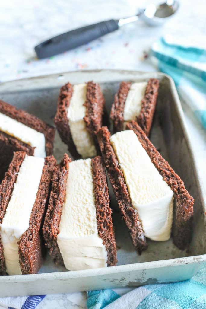 ice cream sandwiches in pan