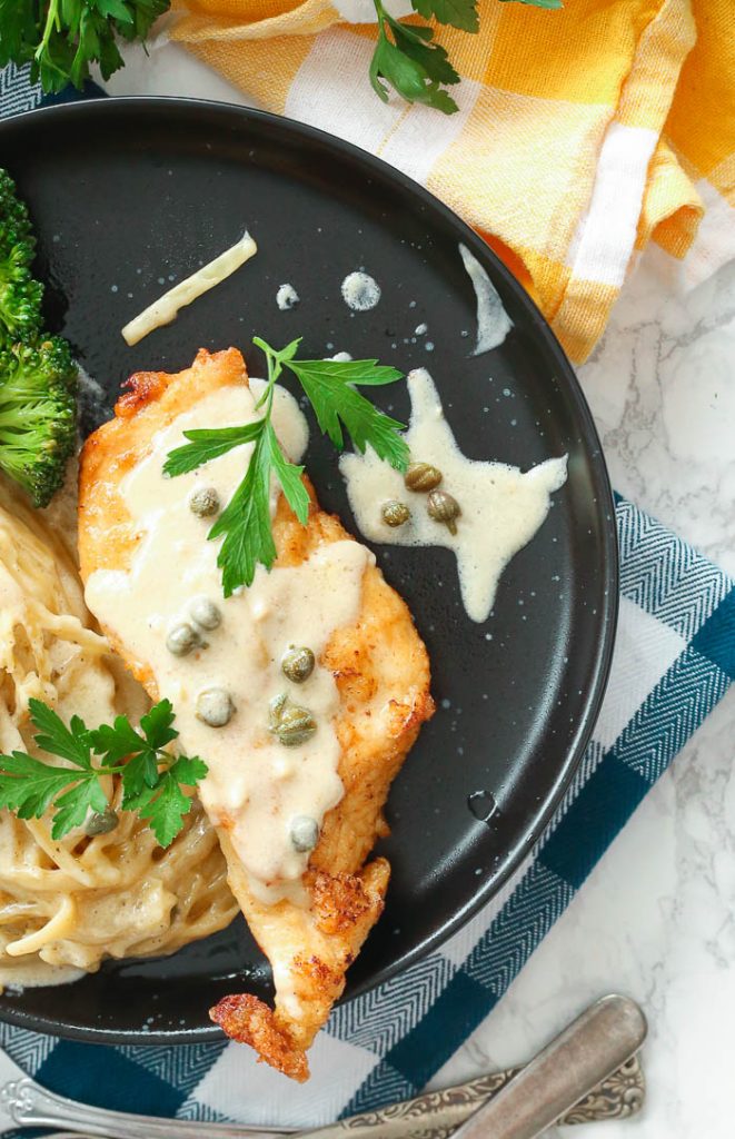 Gluten Free Chicken Piccata with Creamy Pasta