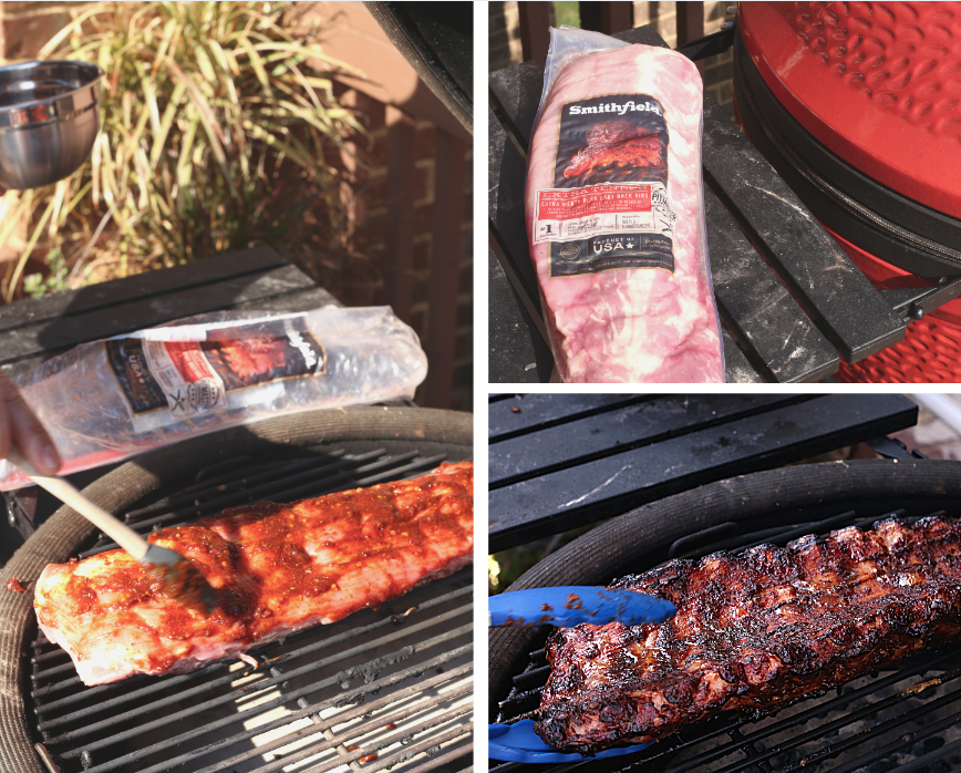 Adobo Pork Ribs on the grill