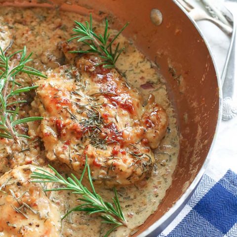 Chicken with White Wine Cream Sauce