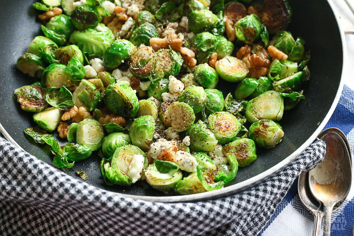 Pan-Fried Blue Cheese Brussel Sprouts