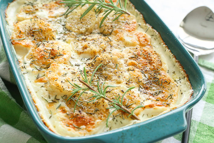 Gluten Free Scalloped Potatoes ready to be served