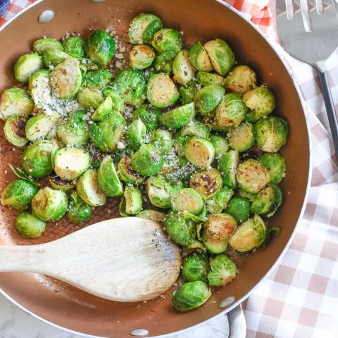 Peppered Garlic Butter Brussel Sprouts