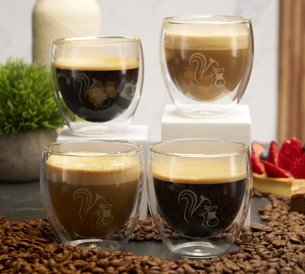 double wall coffee and cappuccino glasses mugs