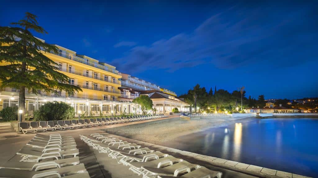 Hotel epidaurus private beach at night