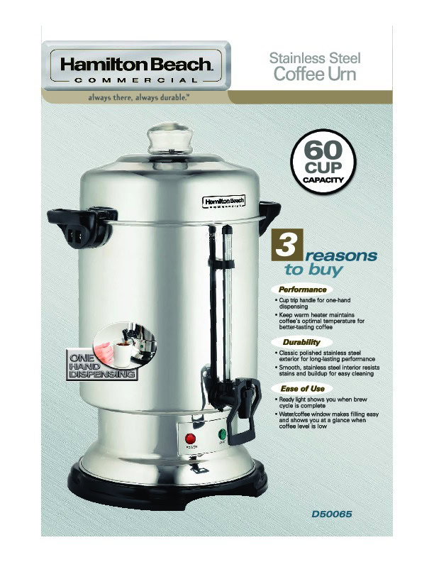 60 Cup Stainless Steel Coffee Urn