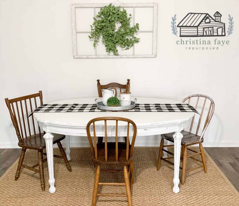 Dining Table Makeover: Painted White | Oh My Sander