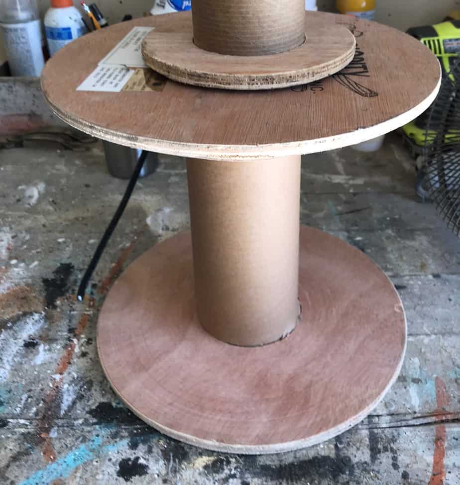 Repurposed Wood Wire Spool Before 
