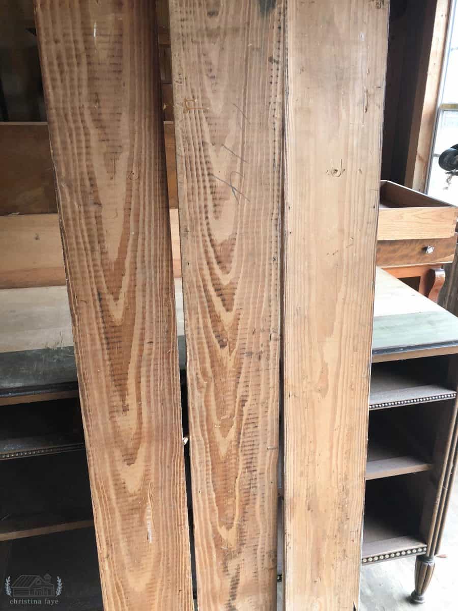 Long slats of old wood.