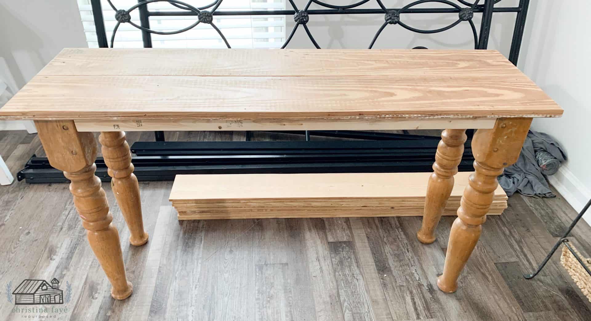 Entryway Table With Legs and New Top
