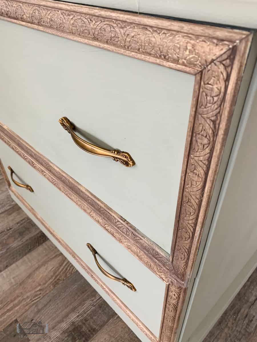 Side view of file cabinet