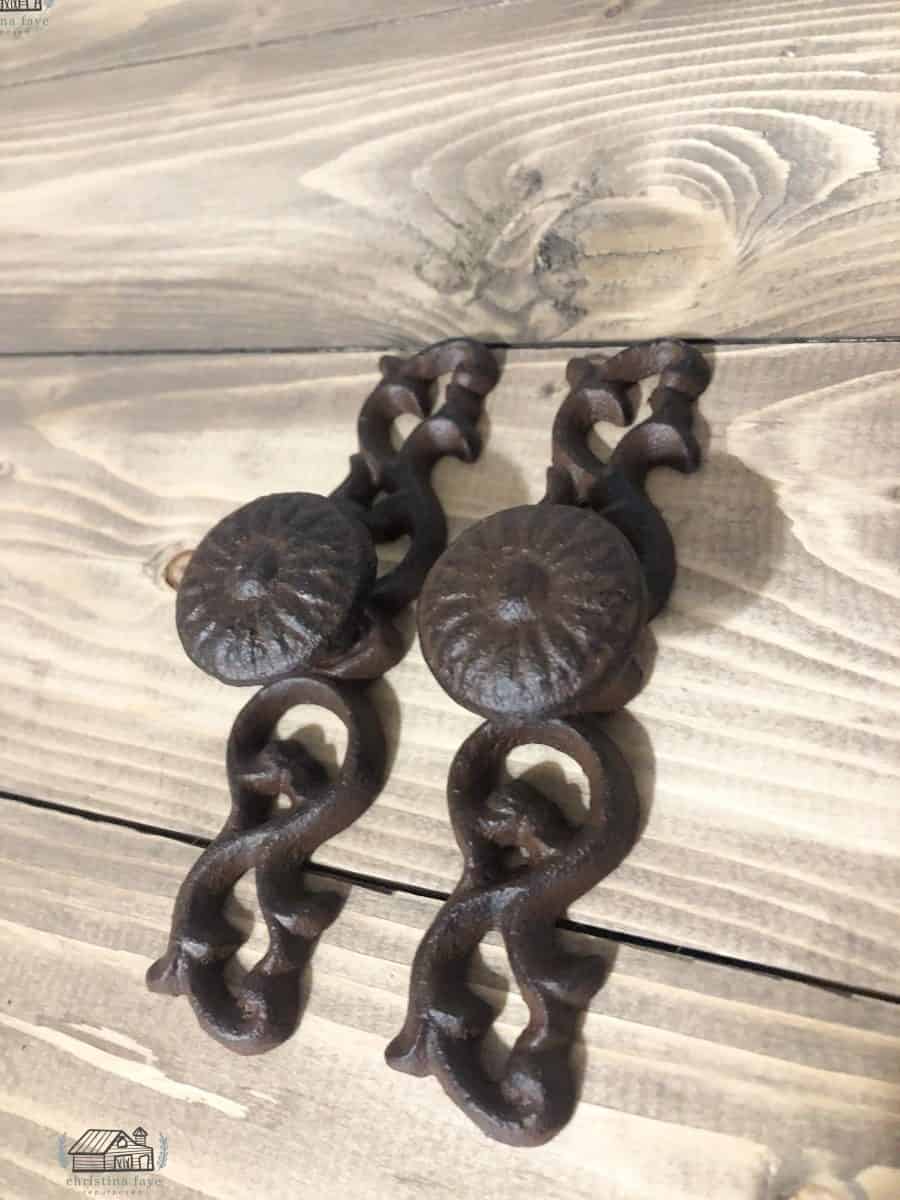 New Rusty Hardware for repurposed TV cabinet
