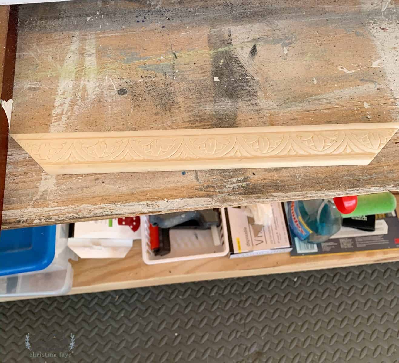 Unfinished Trim Cut at a 45 degree angle