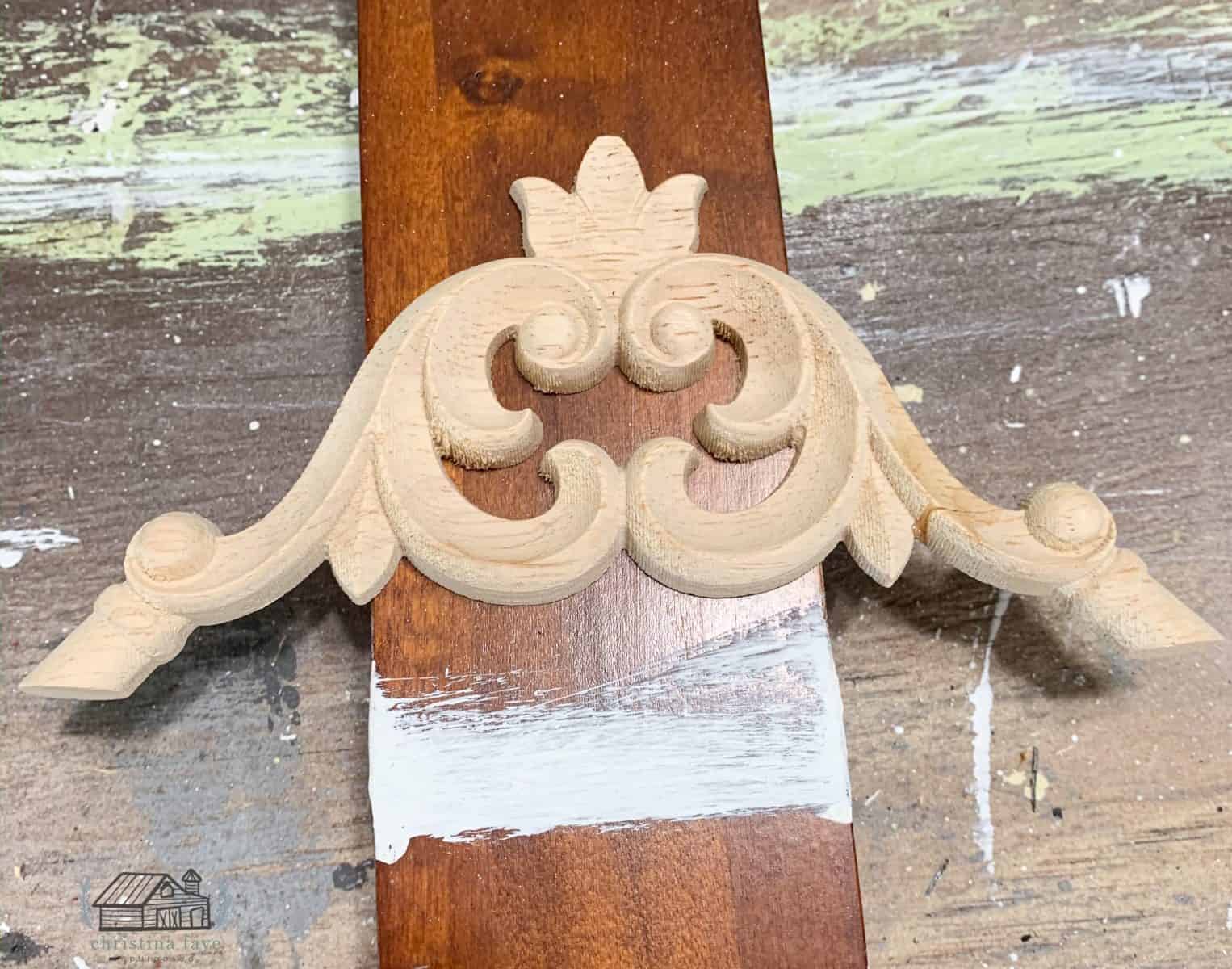 Wood applique corner pieces for doors.