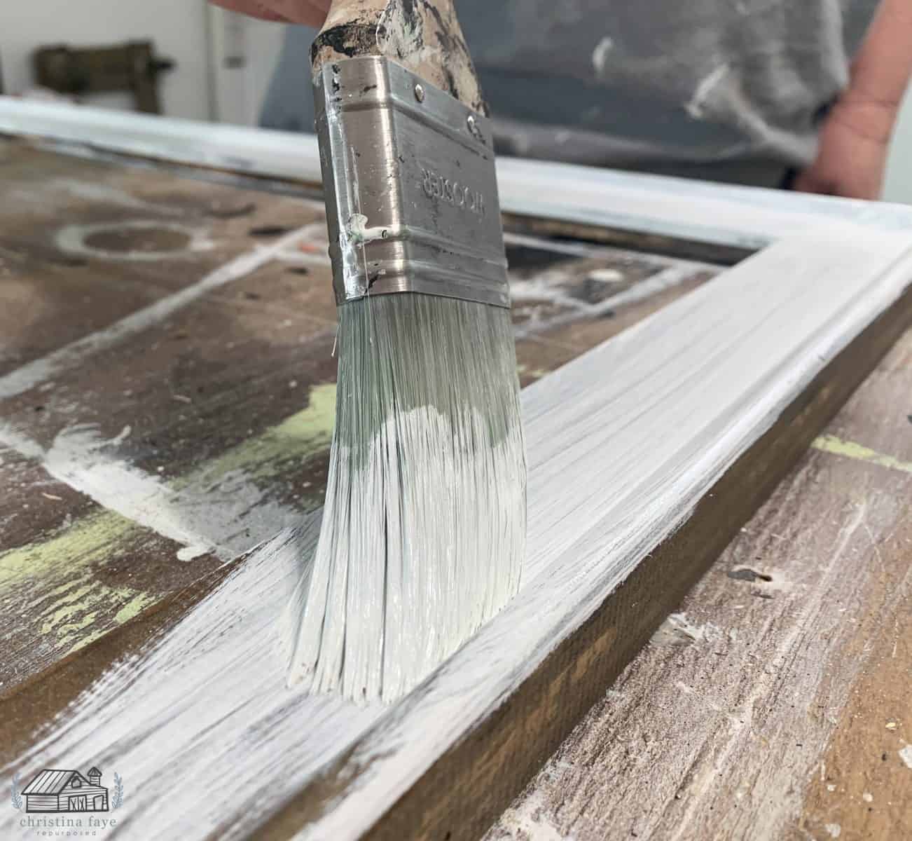 Painting the thrift store frame 