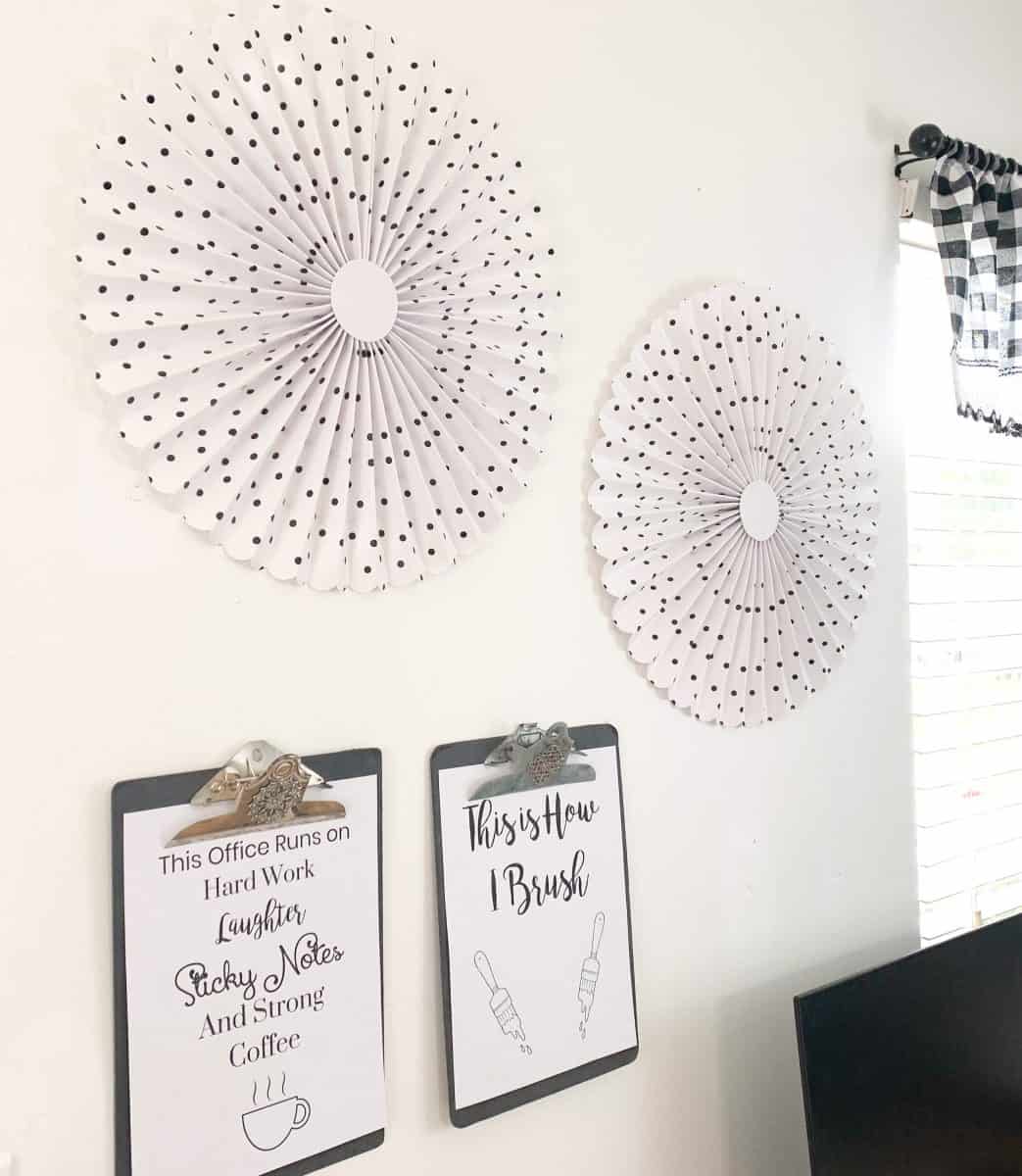 Clipboard art on wall