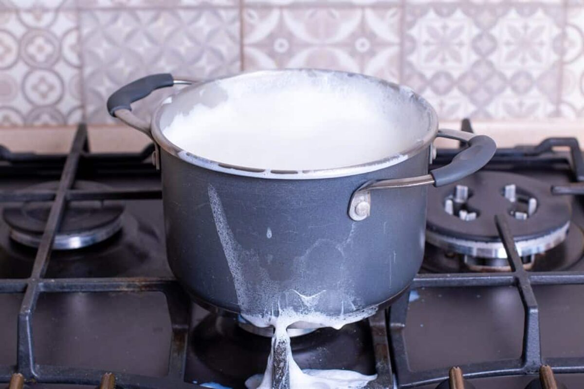 cleaning burnt milk off ceramic stove