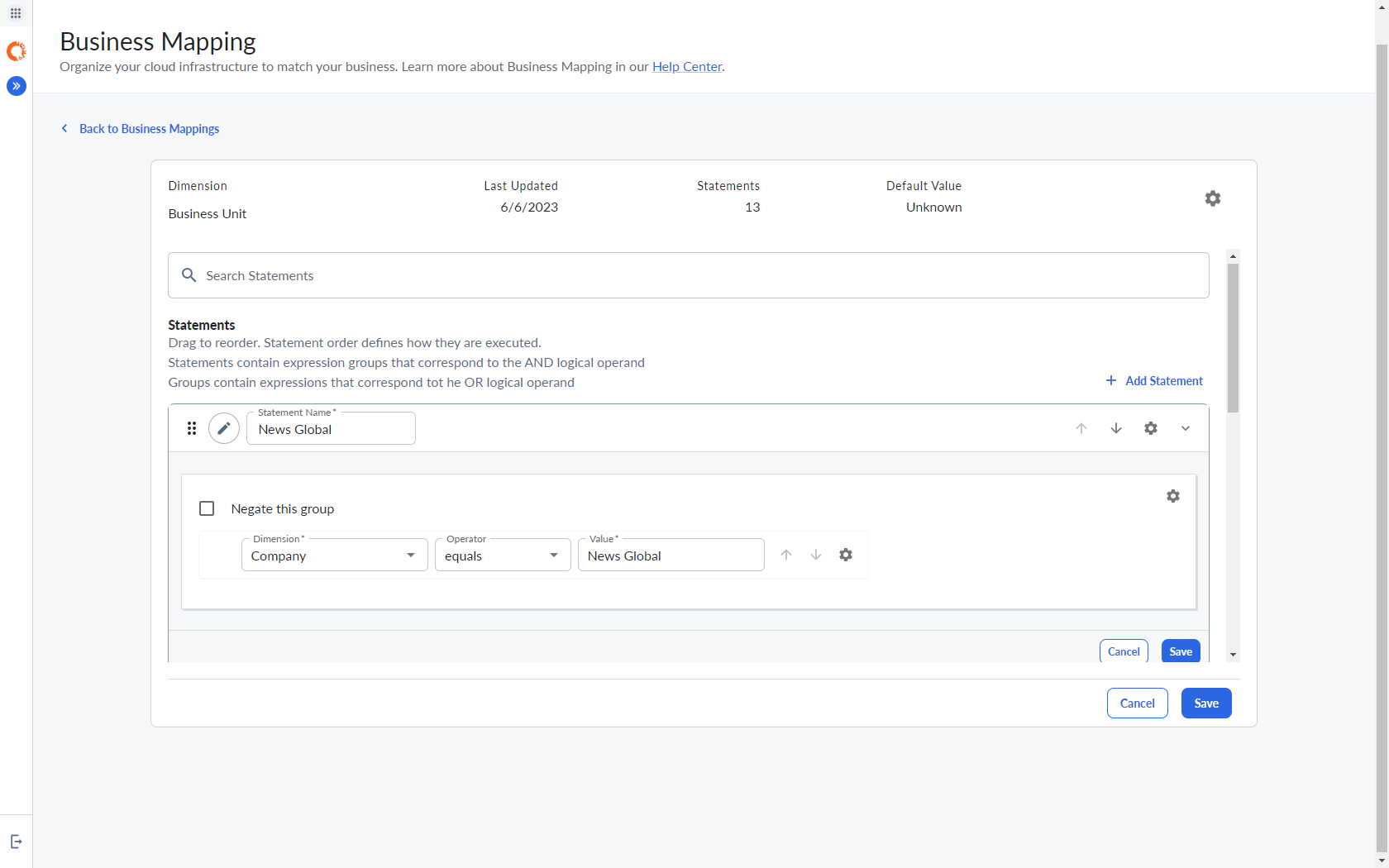 Business Mapping - Cloud Allocation - Apptio Cloudability