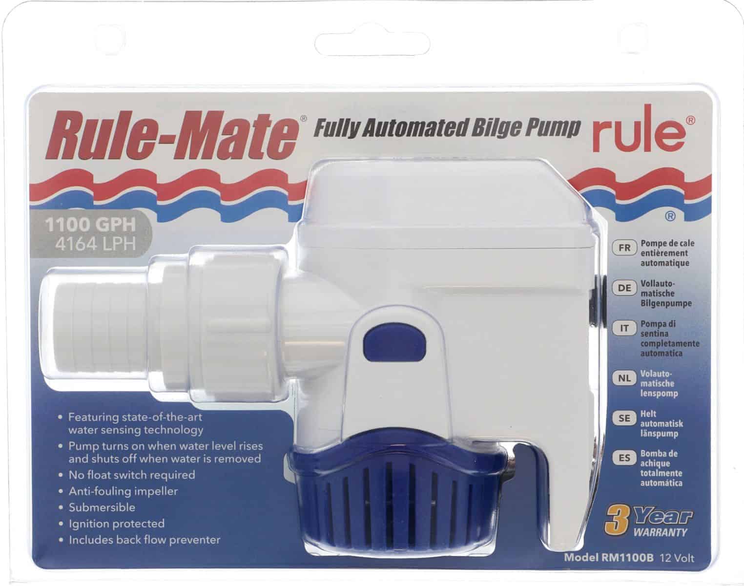 RuleMate Automatic Bilge Pump 1100 GPH 12 volt 2020 Version