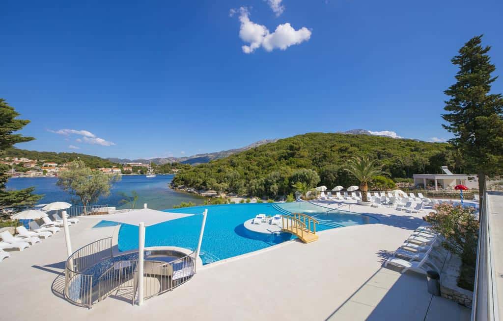 Outdoor pool area in the resort