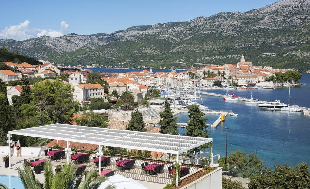 terrace seaview at old town korcula