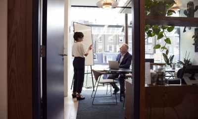woman giving a presentation