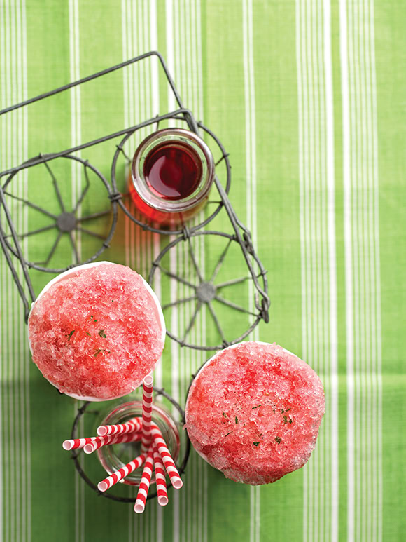 strawberry tarragon snow cone