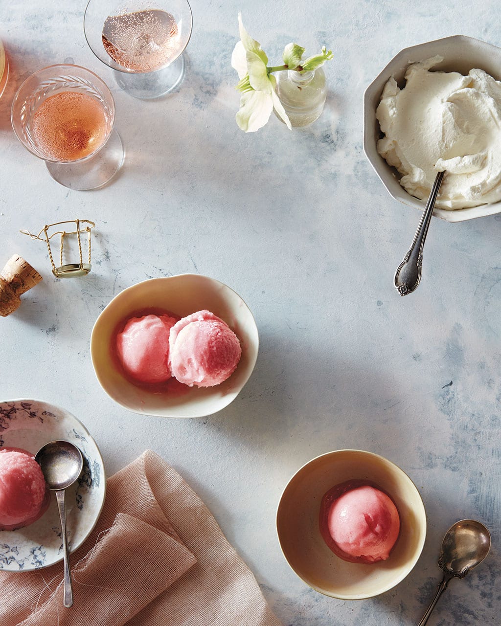 rhubarb-gin sorbet