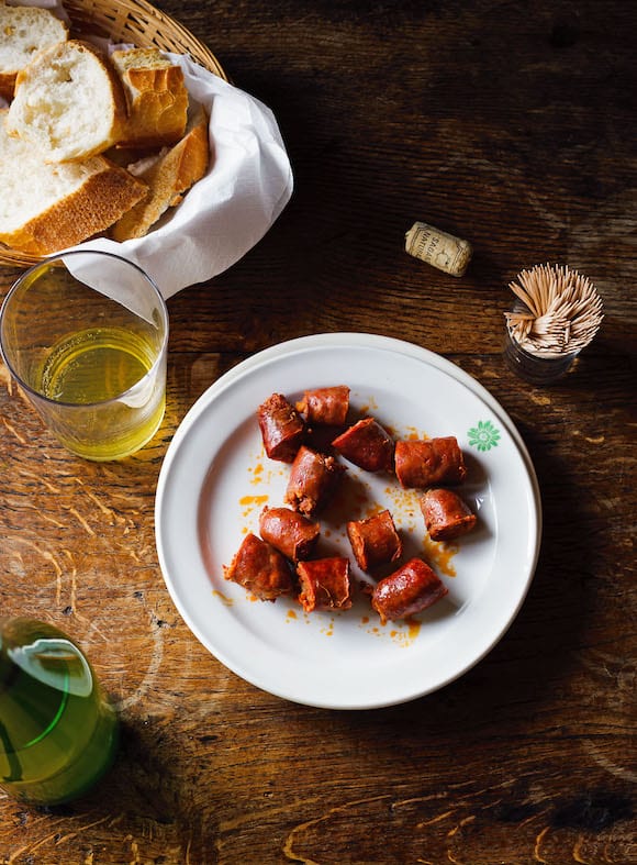 cider-braised chorizo