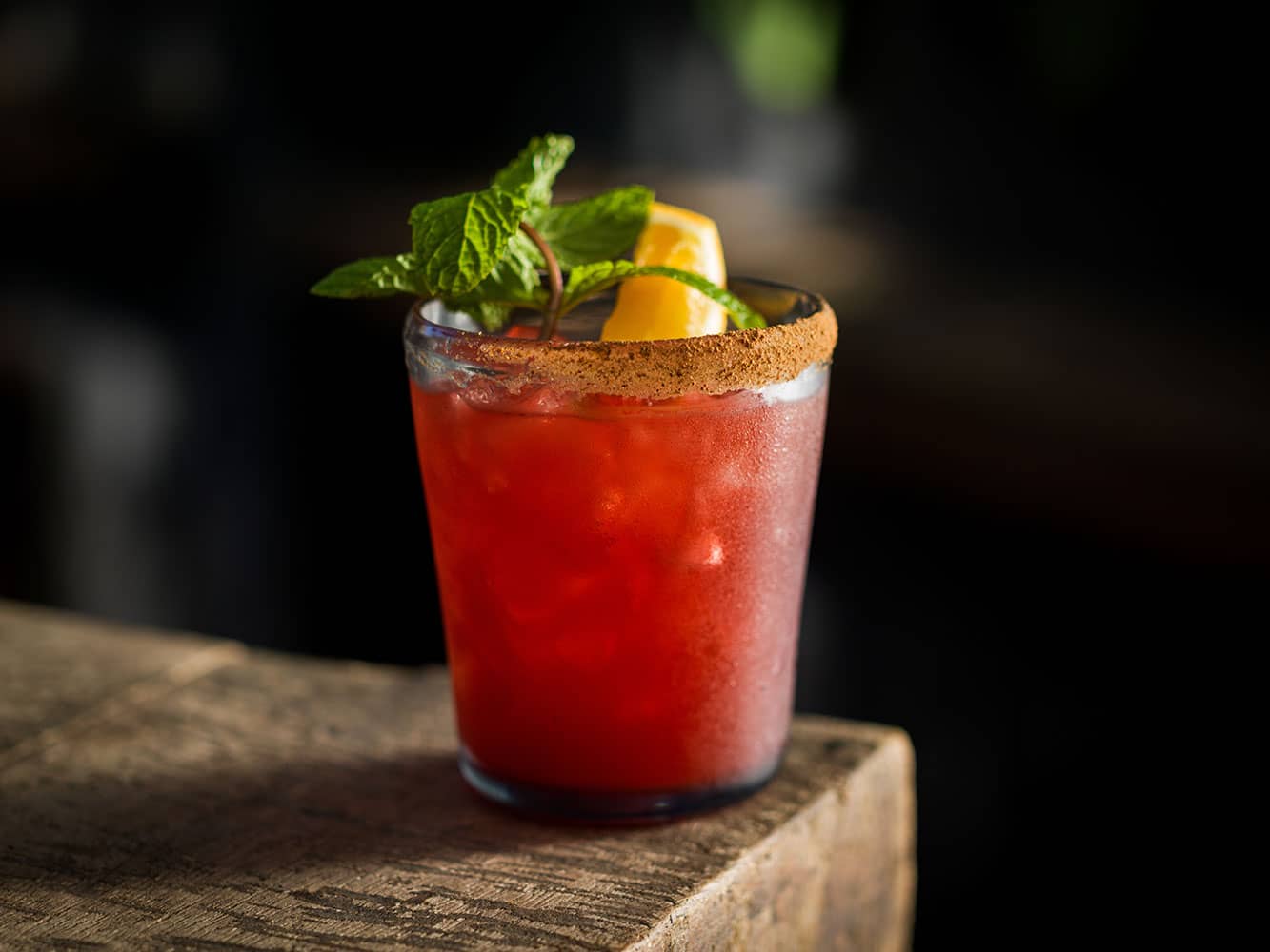 Jose's Special hibiscus mezcal cocktail