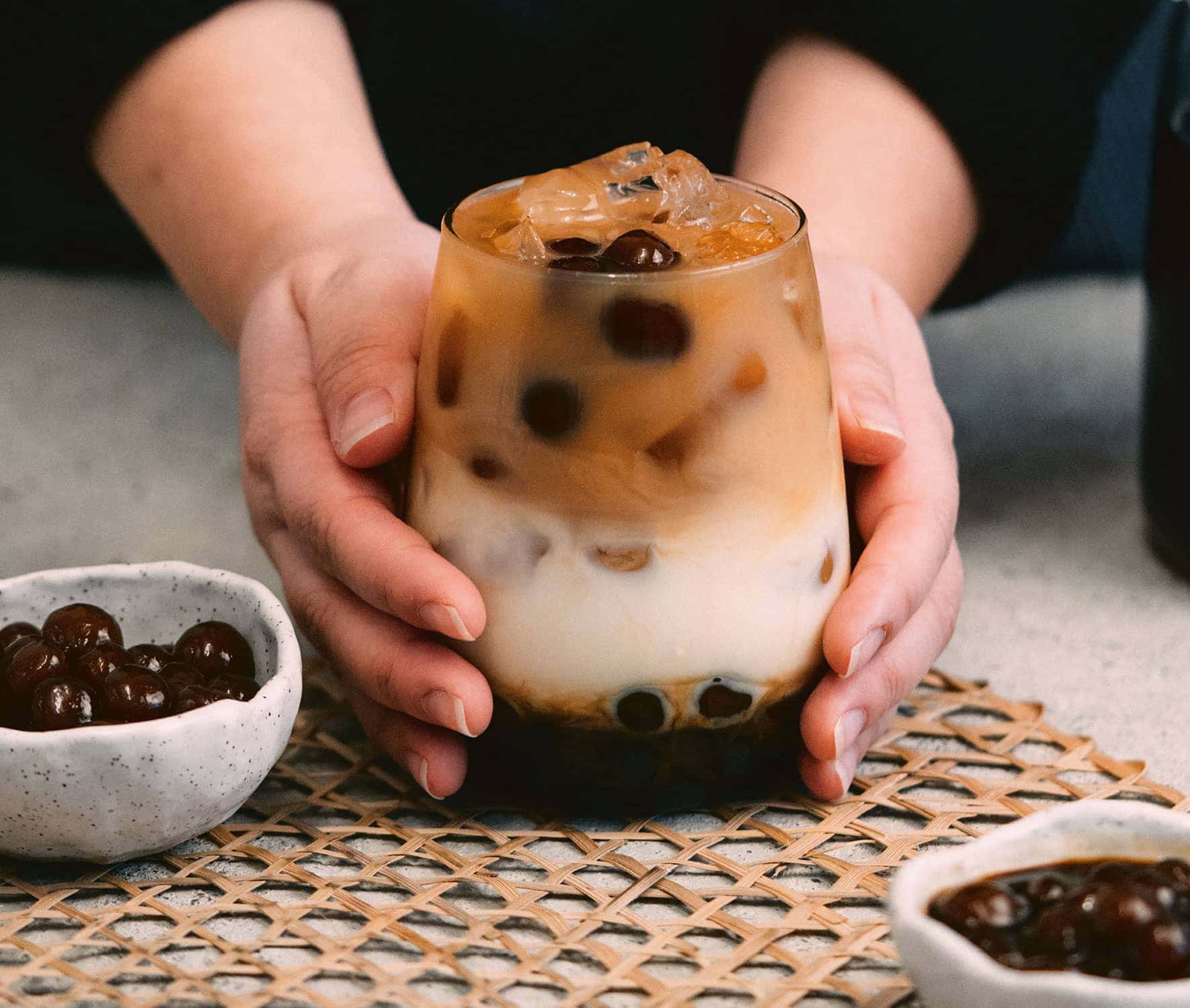 Brown Sugar Milk Tea with homemade boba pearls