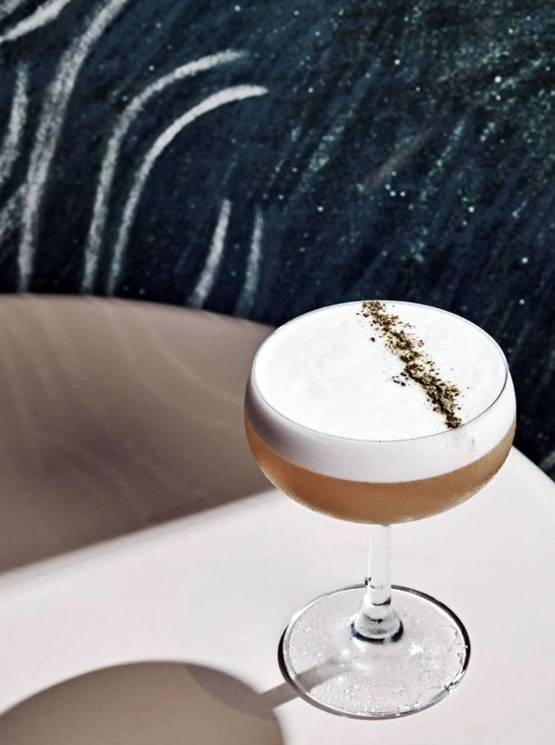 Bumblebee matcha rum cocktail bee's knees riff