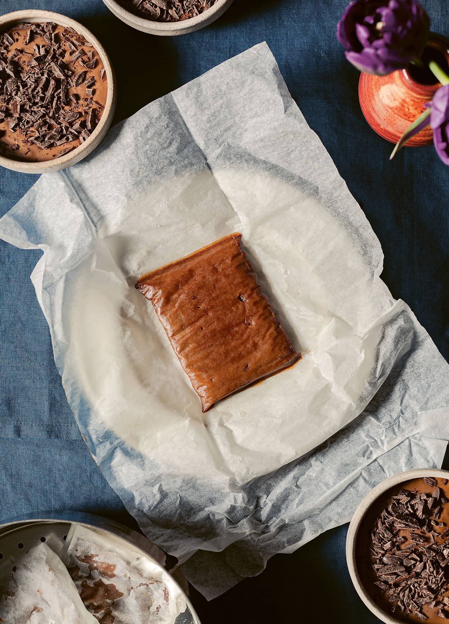 Chocolate tamale with mezcal cream - Mexican Soul