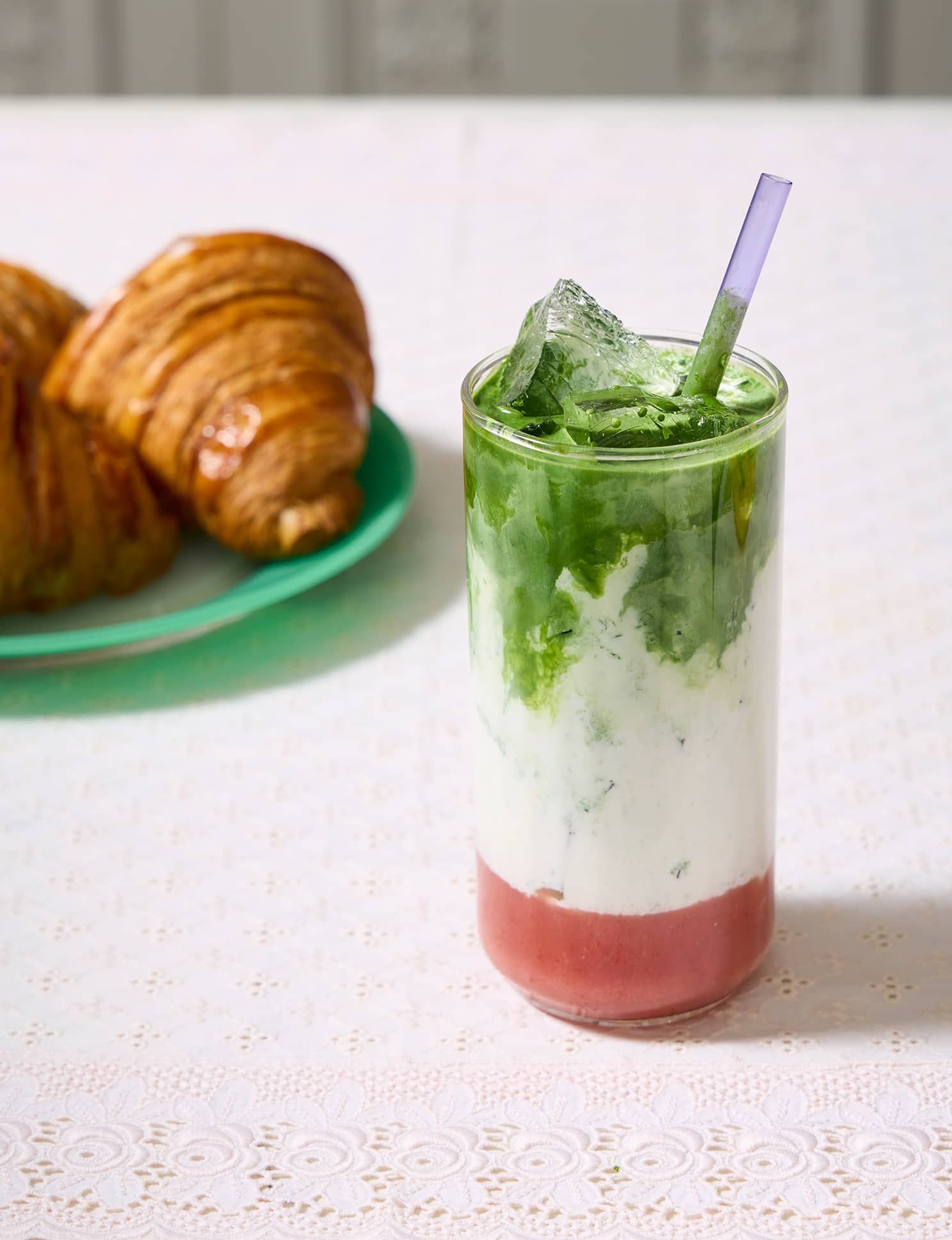 Matcha Strawberry-Ginger Latte