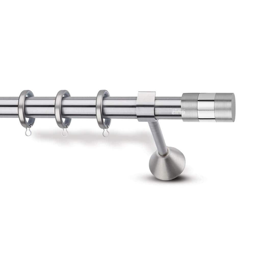 Κουρτινόξυλο Μεταλλικό Φ25 Enis Μόνικα Νίκελ Ματ / Χρώμιο