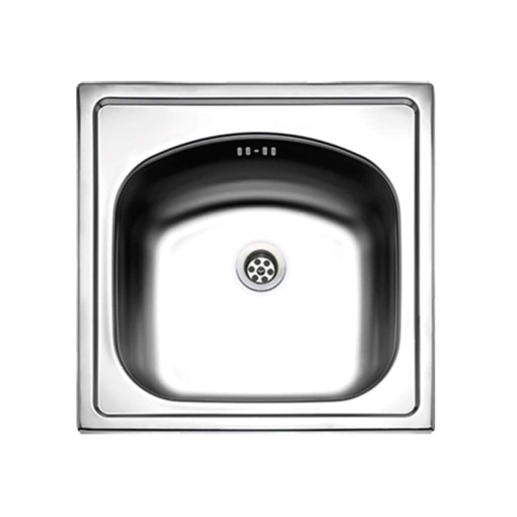 Νεροχύτης Κουζίνας Fortinox Valley 24050-110 Ένθετος Ανοξείδωτος Σατινέ Λείος 44,5x44,5cm