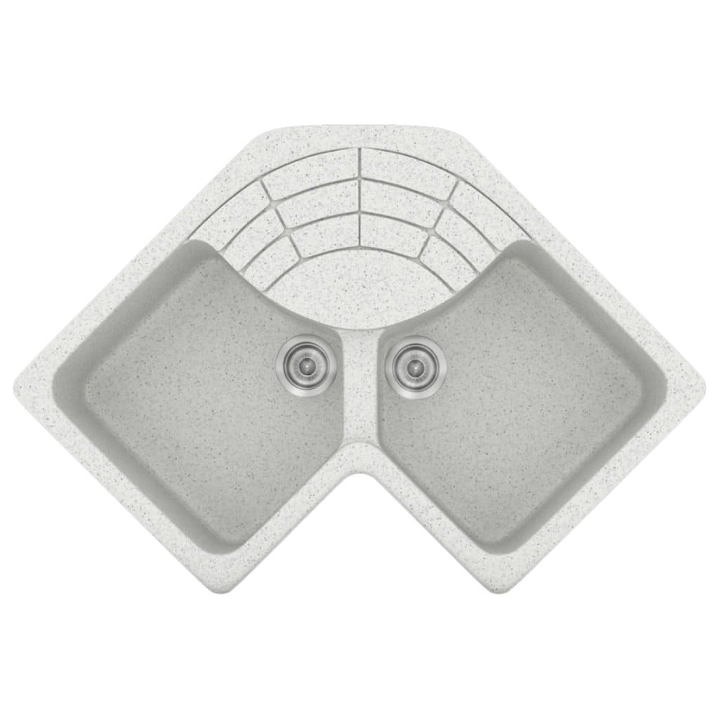 Νεροχύτης Κουζίνας Sanitec Classic 310-01 Granite White 83x83x50cm