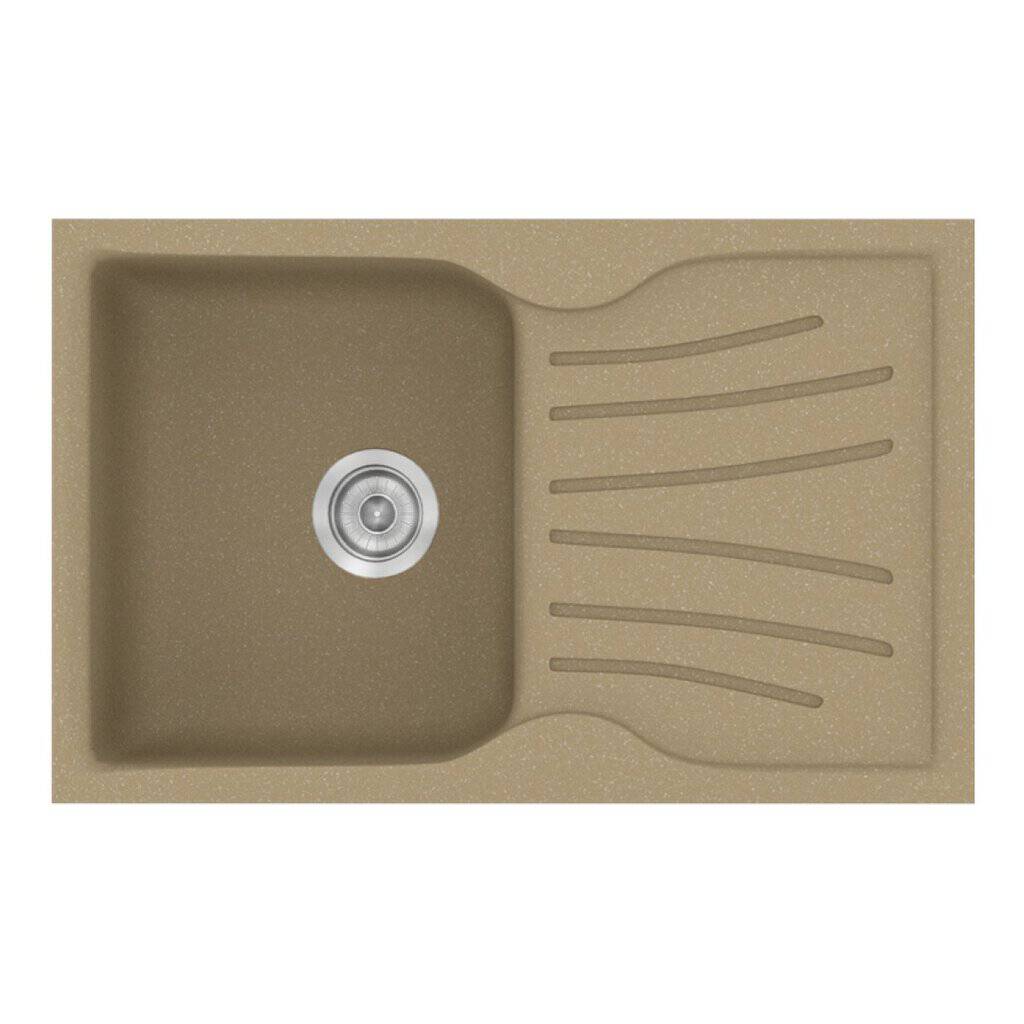 Νεροχύτης Κουζίνας Sanitec Classic 327-15 Metallic Cream 78x50cm