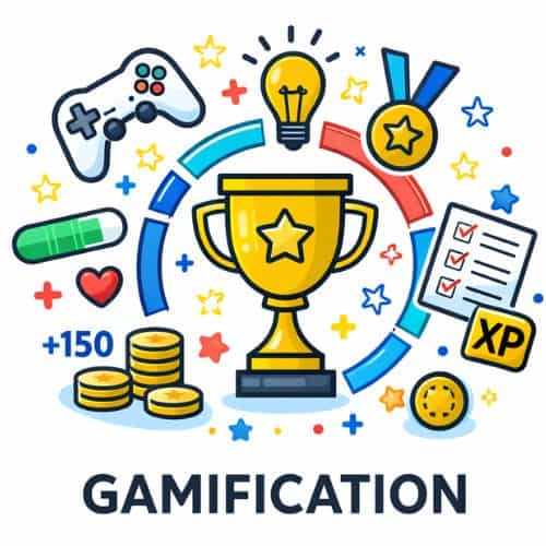 en illustration der symboliserer gamification