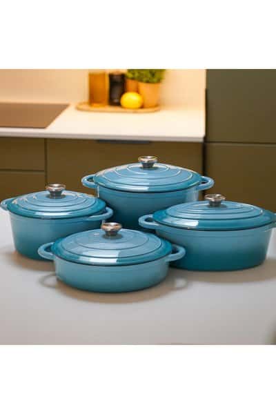 Qookware Cast Iron Pot Set 4 Parts